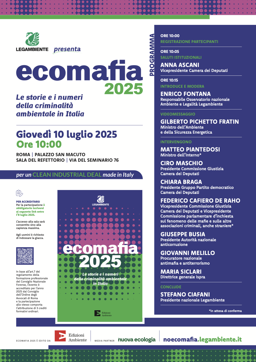 Ecomafia 2025 - Le storie e i numeri della criminalità ambientale in Italia